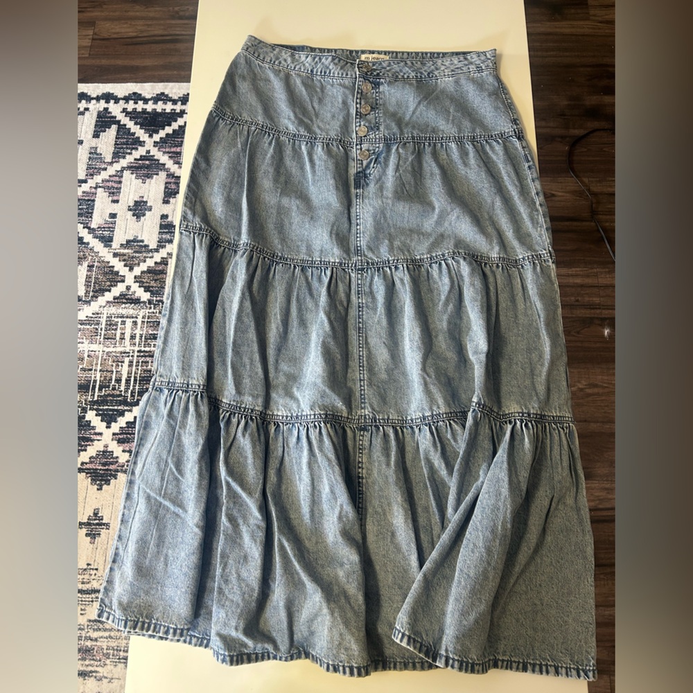 Maurices Blue Maxi Skirt